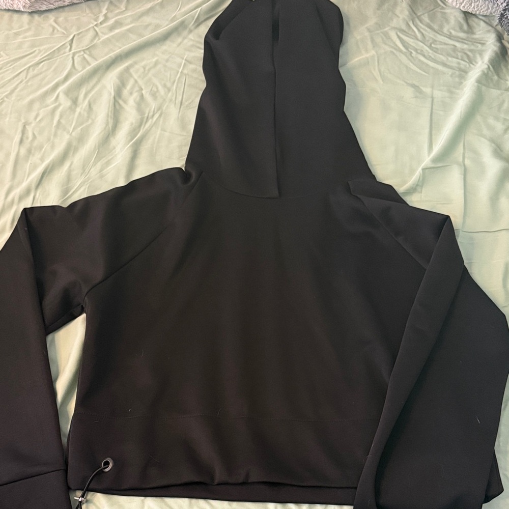 Elegant Black Hooded Women's Jacket